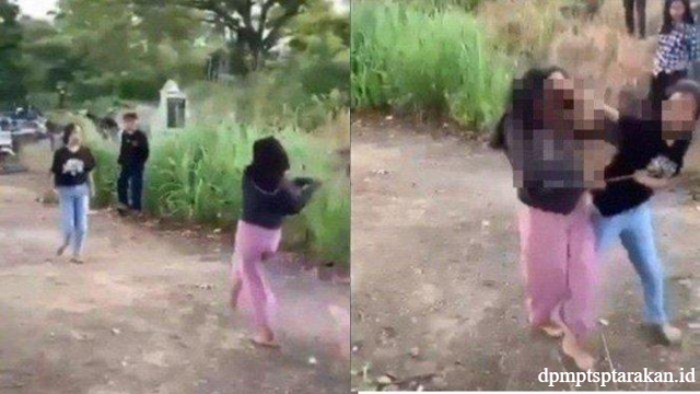 2 Gadis Duel dengan Celurit Viral di TPU Palembang